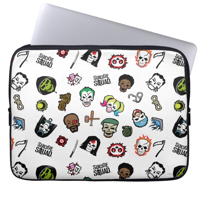 Suicide Squad | Suicide Squad Emoji Pattern Laptop Sleeve (Front)