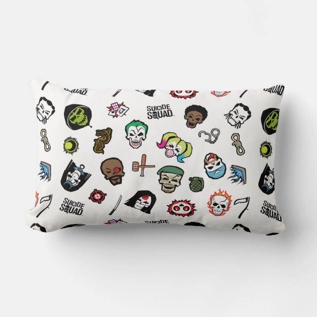 Suicide Squad | Suicide Squad Emoji Pattern Lumbar Cushion (Front)