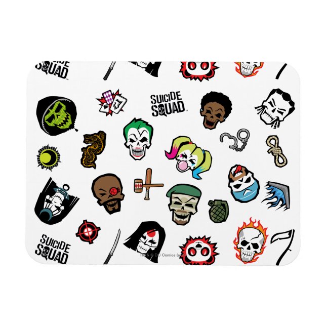 Suicide Squad | Suicide Squad Emoji Pattern Magnet (Horizontal)