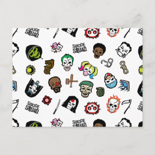 Suicide Squad   Suicide Squad Emoji Pattern Postcard