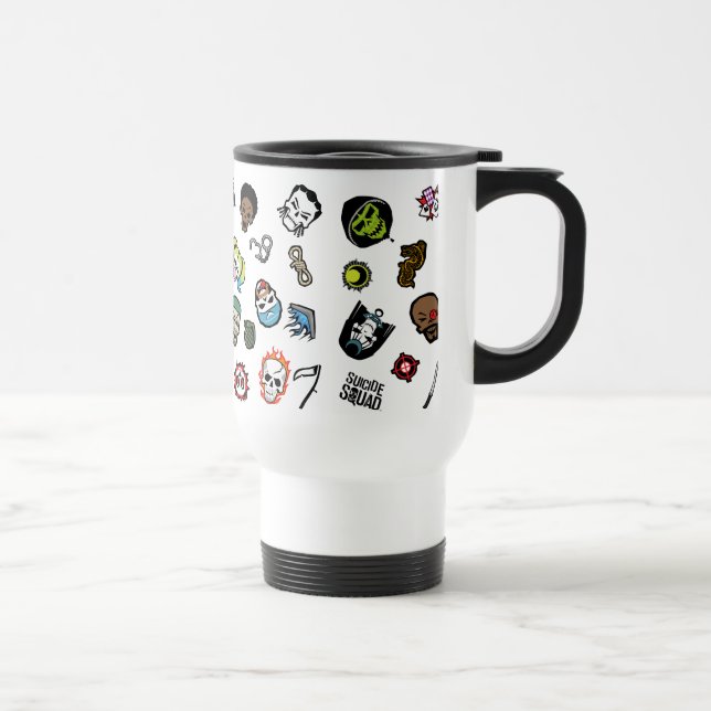 Suicide Squad | Suicide Squad Emoji Pattern Travel Mug (Right)
