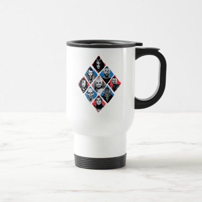 Suicide Squad | Task Force X Checkered Diamond Travel Mug (Right)