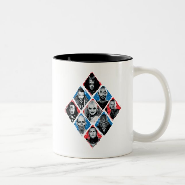 Suicide Squad | Task Force X Checkered Diamond Two-Tone Coffee Mug (Right)
