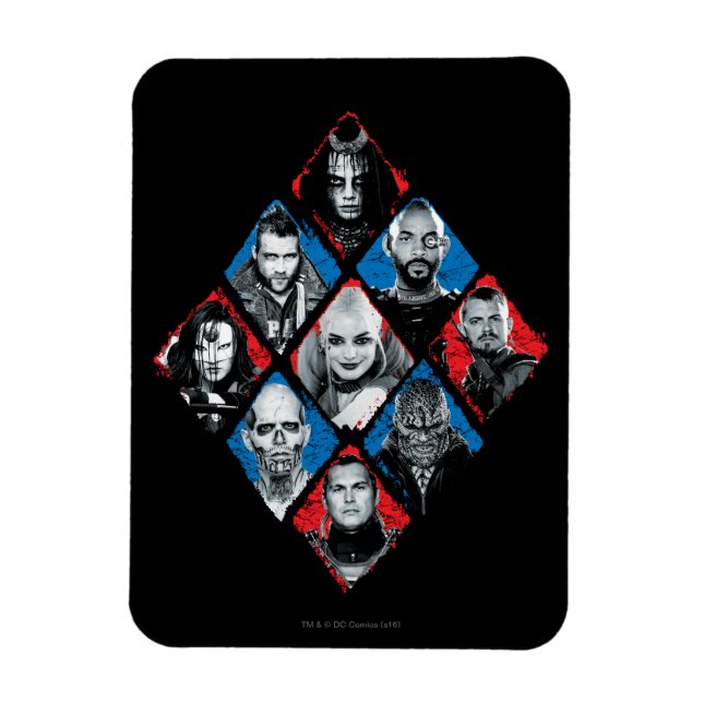 Suicide Squad | Task Force X Chequered Diamond Magnet (Vertical)