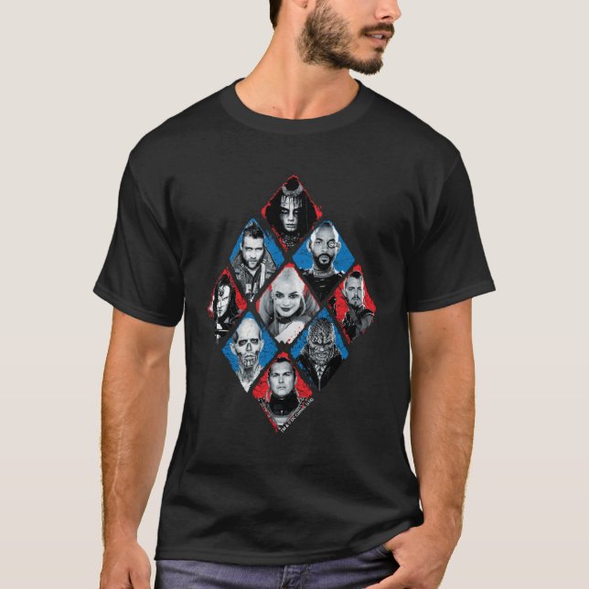 Suicide Squad | Task Force X Chequered Diamond T-Shirt (Front)