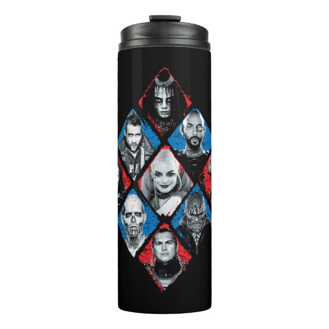 Suicide Squad | Task Force X Chequered Diamond Thermal Tumbler (Front)