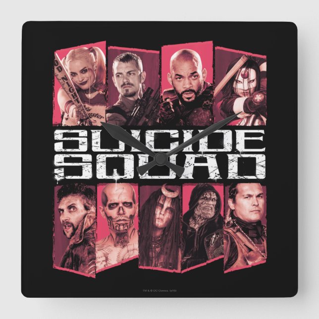 Suicide Squad | Task Force X Group Emblem Square Wall Clock (Front)