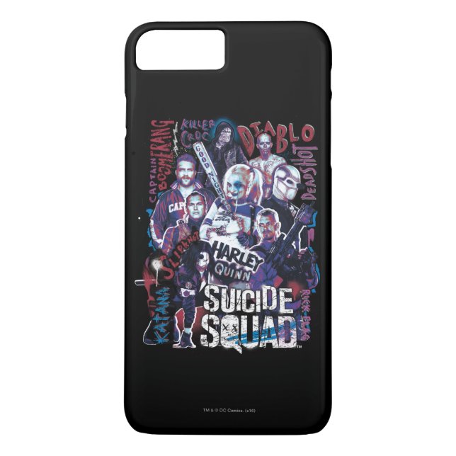 Suicide Squad | Task Force X Typography Photo Case-Mate iPhone Case (Back)