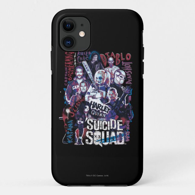 Suicide Squad | Task Force X Typography Photo Case-Mate iPhone Case (Back)