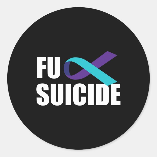 Suicide Suicide Awareness Ribbon Suicide Preventio Classic Round Sticker (Front)