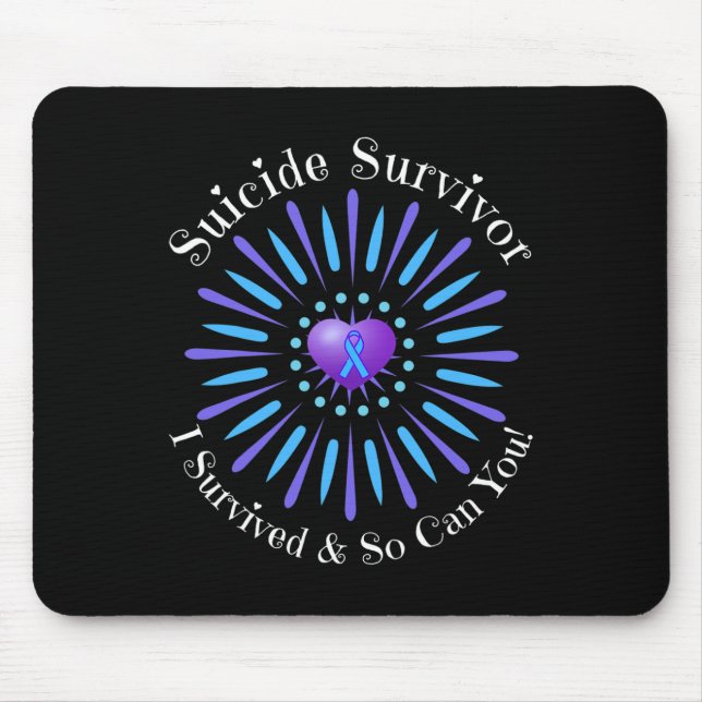 Suicide Survivor I Survived So Can You Problem Men Mouse Mat (Front)