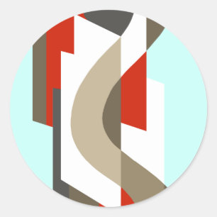 SUISSE: Art Deco Moderne: Sixties Office, Mad Men Classic Round Sticker