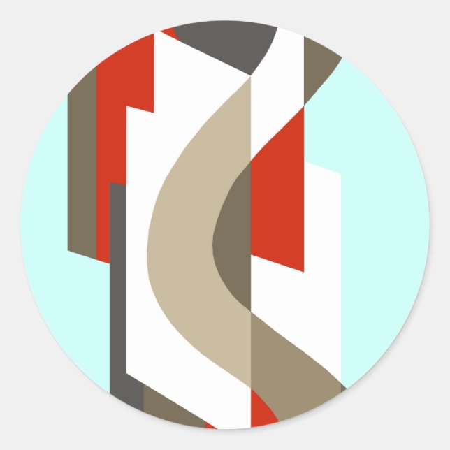 SUISSE: Art Deco Moderne: Sixties Office, Mad Men Classic Round Sticker (Front)