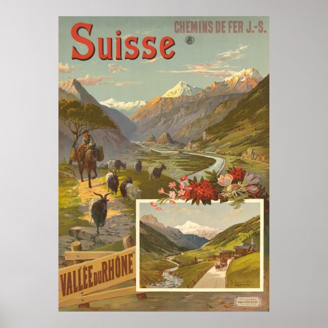Suisse, Chemins de Fer Jura - Simplon, Poster (Front)