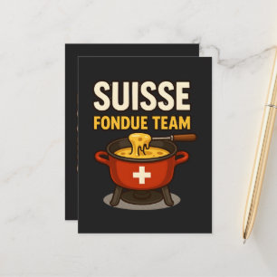Suisse Fondue Team Announcement Postcard