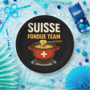 suisse fondue team paper plate
