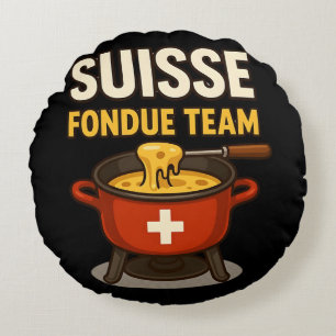 suisse fondue team round cushion