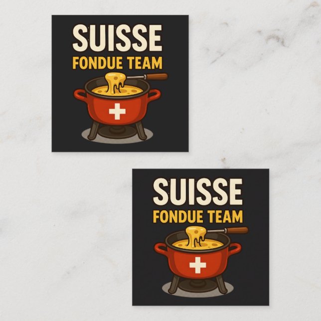 Suisse Fondue Team Square Business Card (Front/Back)
