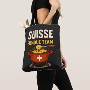 suisse fondue team tote bag