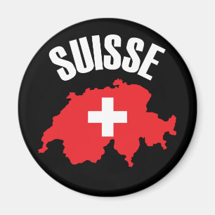 Suisse Switzerland Map Flag Magnet