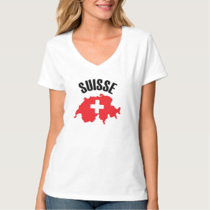 Suisse Switzerland Map Flag T-Shirt
