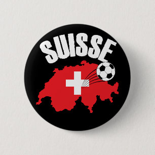 Suisse Switzerland Map Soccer 6 Cm Round Badge