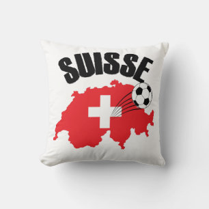 Suisse Switzerland Map Swiss Soccer Cushion