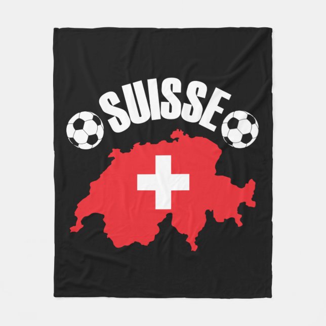 Suisse Switzerland Soccer Fleece Blanket (Front)