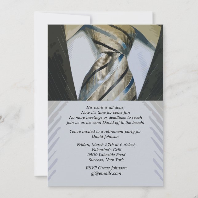 Suit and Tie Retirement Invitation (Front)