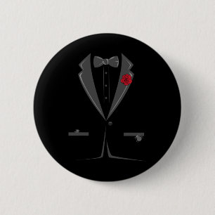 Suit And Tie Tuxedo Bowtie Costume Easy Halloween  6 Cm Round Badge