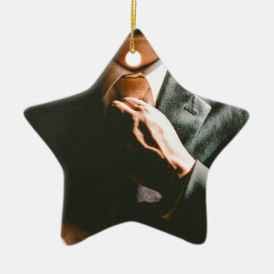 Suit businessman tie shadow effect ceramic tree decoration