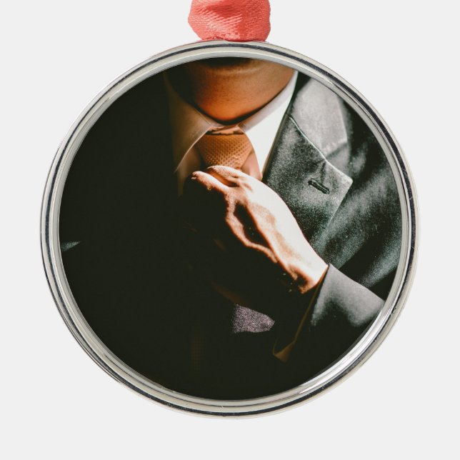 Suit businessman tie shadow effect metal tree decoration (Front)