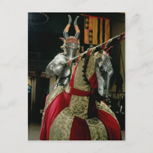 Suit of armour and matching horse armour postcard