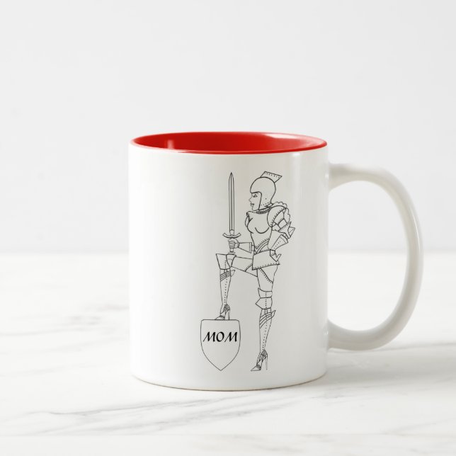 Suit of Armour Diva "MOM" Two-Tone Coffee Mug (Right)