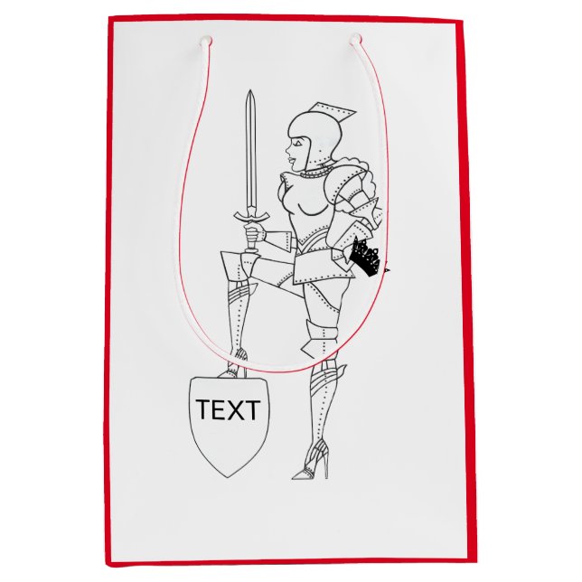 Suit of Armour Diva to Personalise Medium Gift Bag (Front)