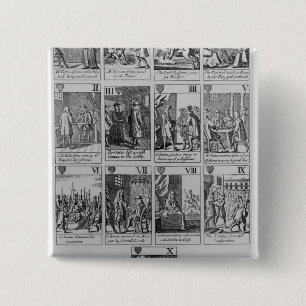 Suit of Hearts illustrating the 'Popish Plot' 15 Cm Square Badge