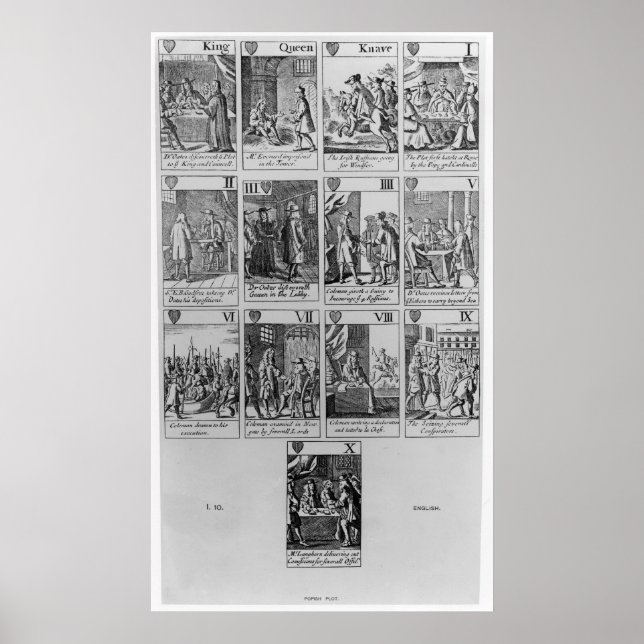 Suit of Hearts illustrating the 'Popish Plot' Poster (Front)