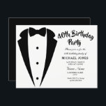Suit & Tie mens 40th birthday party invitation<br><div class="desc">Design Courtesy of https://www.etsy.com/shop/teabreakart</div>