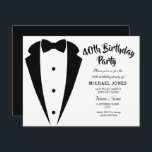 Suit & Tie mens 40th birthday party invitation<br><div class="desc">Design Courtesy of https://www.etsy.com/shop/teabreakart</div>