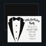 Suit & Tie mens 70th birthday party invitation<br><div class="desc">Design Courtesy of https://www.etsy.com/shop/teabreakart</div>