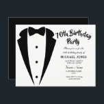 Suit & Tie mens 70th birthday party invitation<br><div class="desc">Design Courtesy of https://www.etsy.com/shop/teabreakart</div>