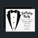 Suit & Tie Sophisticated Birthday Party Invite<br><div class="desc">Design Courtesy of https://www.etsy.com/shop/teabreakart</div>