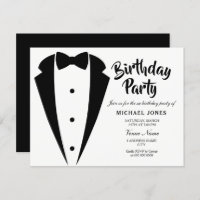 Suit & Tie Sophisticated Birthday Party Invite