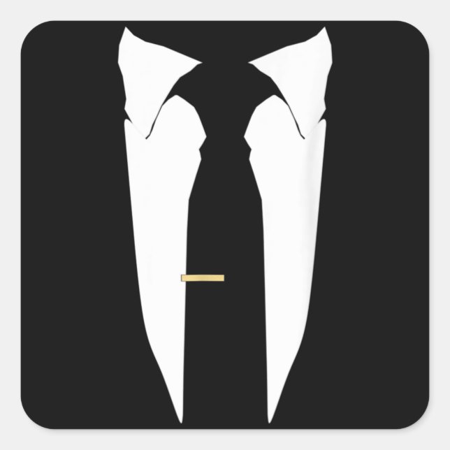Suit Tie Wedding Tuxedo Prom Bachelor Ceremony Square Sticker (Front)