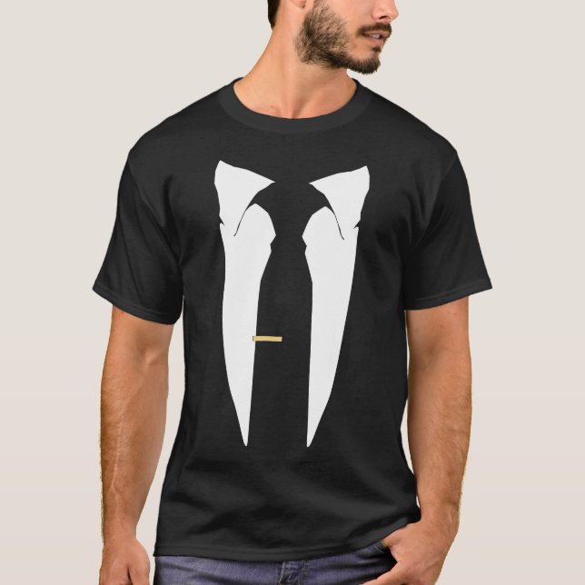 Suit Tie Wedding Tuxedo Prom Bachelor Ceremony T-Shirt (Front)