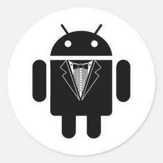 Suit up Android Classic Round Sticker