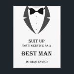 Suit Up Be My Best Man Proposal Card<br><div class="desc">Time to suit up and ask your family and friends to be a part of your bridal party.</div>