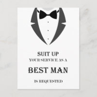 Suit Up Be My Best Man Proposal Card
