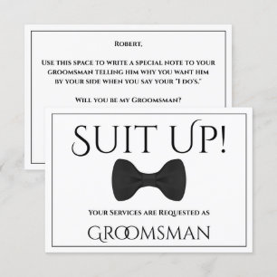 Suit Up Be My Groomsman Card