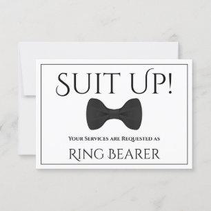 Suit Up Be My Ring Bearer Card